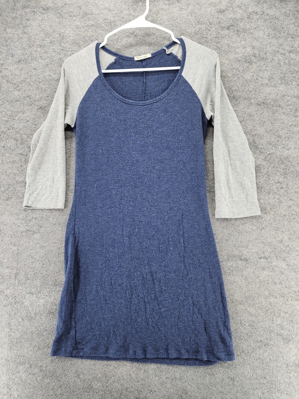 Marine Layer Dress Womens Small 3/4 Sleeve Raglan Blue Gray